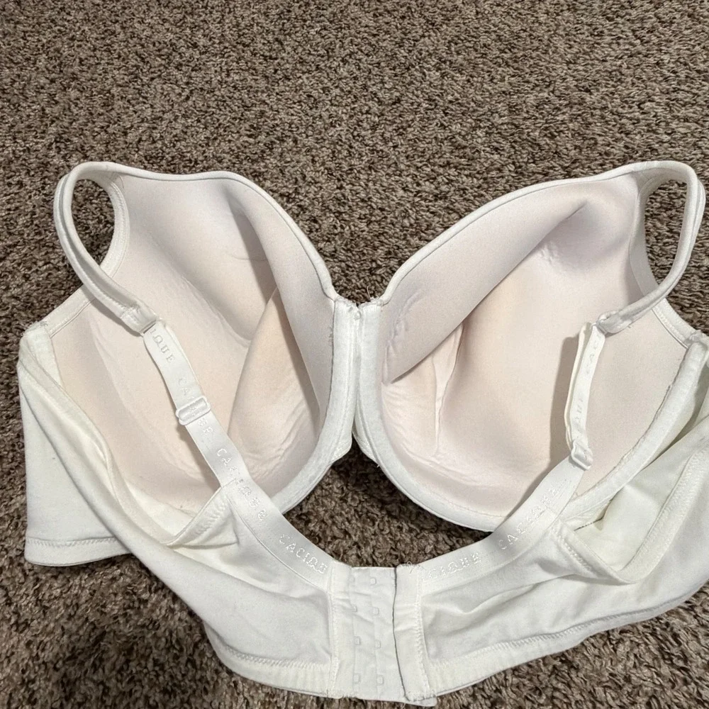 Cacique White Smooth T-Shirt Underwire Bra 46DDD Full Coverage Adjustable Straps